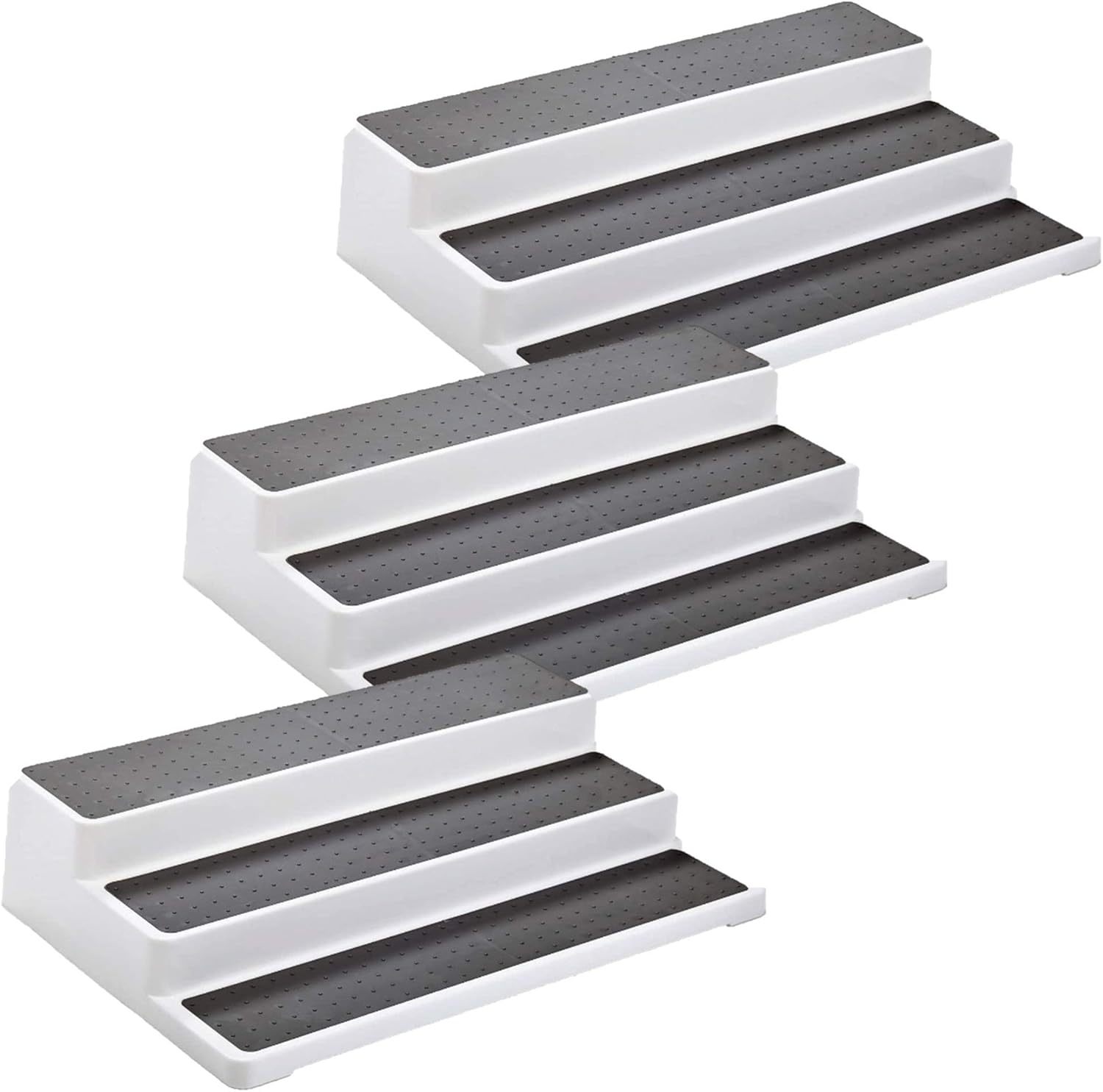 3Pcs/Pack Non Skid 3 Tier Lazy Susan White Grey Silicon Surface Spice Ra... - $30.97