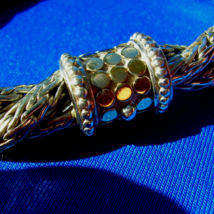 John Hardy Woven Chain 18K Gold Dot Sterling Silver 925 Bracelet 8&quot; inch... - $2,194.65 CAD