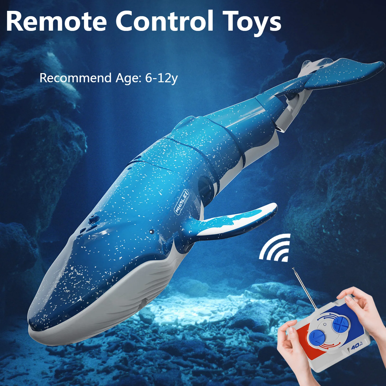 RC Boats Toys 500mAh RC Shark for Boys and Girls Remote Control Whale Shark Toys - £10.07 GBP+