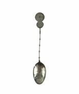 Antique 900 Silver Souvenir Spoon Asian Chinese Cash Coin Engraved Crane... - $812.92 MXN