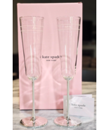 Kate Spade Darling Point Champagne Flutes Set &#39;Mr &amp; Mrs&#39; by Lenox Bridal - $846.24 MXN