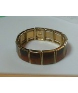 Signed Monet Gold-tone Enamel Stretch Bracelet - £14.89 GBP