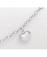 Silver Plated Stainless Steel Heart Chain Link Bracelet Satin Pouch Gift... - £23.18 GBP