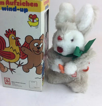 Vintage Max Carl Wind Up Rabbit w Carrot Animated Plush Toy - £23.45 GBP
