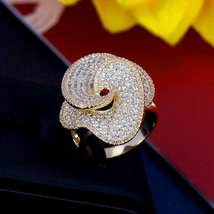 Generous Characteristic Leaf Wedding Ring Zirconia Anniversary Engagement Rings  - £37.24 GBP