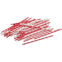 TableCraft Coca-Cola / Coke Script 100ct 7.75&quot; Red &amp; White Paper Soda Straws - $5.49