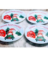 Christmas Holiday (4) Appetizer/Desert Plates. “Home Sweet Gnome”. - $59.39
