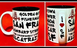 San Francisco Coffee Mug Cup SNCO Love SF Black White Red Bridge Vintage 10 OZ - £3.90 GBP