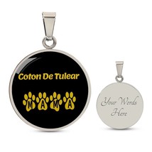 Coton De Tulear Mama Circle Necklace Stainless Steel or 18k Gold 18-22&quot; Dog Own - £34.13 GBP+