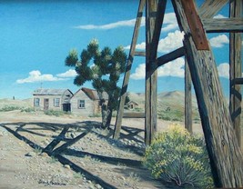 Ghost Town Goldfield Nevada Realistic Original Oil Painting By Irene Liv... - £454.29 GBP