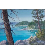  Lake Tahoe Eastern Shore Original Realistic Oil Painting  by Irene Live... - £270.27 GBP