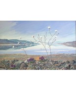 Death Valley Gravel Ghost in Bloom Realist Landscape Original Oil Painting - £520.66 GBP
