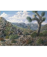 Desert Joshua Mountains Original Oil Painting By Irene Livermore  - £949.92 GBP