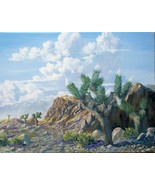 Western Blooming Desert Original Landscape Oil Painting By Irene Livermore  - £238.47 GBP