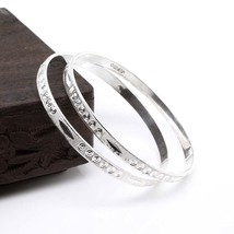 Cute Real Solid Sterling Silver Women Bangles Bracelet (Kangan)-Pair - £66.12 GBP+