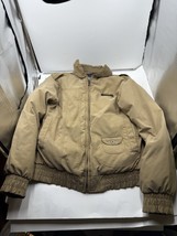 Vintage Sean John Tan Authentic Aviator Full Zip Bomber Jacket Men&#39;s Lar... - $44.54