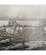 Williamsport Bridge 1889 Johnstown Flood Victorian Print Pennsylvania DW... - $35.07 CAD
