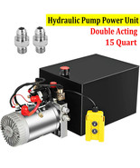 15 Quart Double Acting Hydraulic Pump Dump Trailer 12V DC Unit Pack Powe... - $314.99