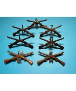 WWI, U.S. ARMY, OFFICER, INFANTRY, COLLAR AND CAP DEVICES, GROUPING OF 7 - $44.55