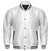 Baseball Letterman College uniauswahl Bomber Super Jacket Sports Wear White Silk - £54.18 GBP