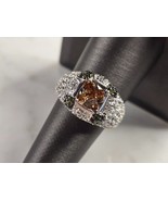 Womens Estate Sterling Silver Modernist Citrine Ring 8.2g E4891 - £35.38 GBP