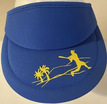 Vintage Baseball Visor Hat Blue Palm Trees Adjustable - $24.99