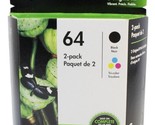 HP 64 Black Tricolor Ink Cartridge Set X4D92AN N9J89AN N9J90AN Exp 2025+... - $69.98