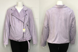 George Plus Women&#39;s Faux Suede Jacket Purple 4X NWT - $19.99