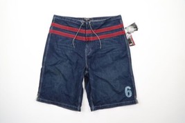 NOS Vintage 90s Ralph Lauren Mens XL Baggy Loose Fit Striped Denim Shorts Blue - £102.51 GBP