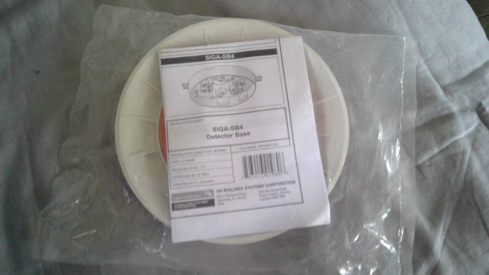 Edwards SIGA-SB4  Smoke Detector/Thermostat Base  - $5.59