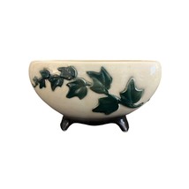 Royal Copley Ivy Pattern Black Footed Ceramic Planter Vintage Piece - £17.49 GBP