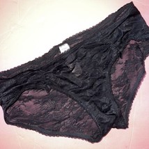 Nwt Victoria&#39;s Secret S Panty Black Lace Retro - £15.68 GBP