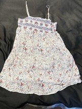 Wallflower Boho Floral Smocked Strap Dress Size M Red White Blue Rayon - $372.69 MXN