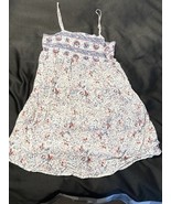Wallflower Boho Floral Smocked Strap Dress Size M Red White Blue Rayon - €17,23 EUR
