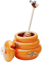 Ceramic Beehive Honey Pot and Wooden Dipper, Mini - £13.97 GBP