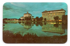 Night View Broadmoor Hotel Pike&#39;s Peak Colorado CO UNP Chrome Postcard E16 - £3.05 GBP
