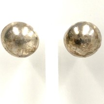 Vintage Signed Sterling 925 Jezlaine Retro Polished Round Puff Pierced Earrings - £60.28 GBP