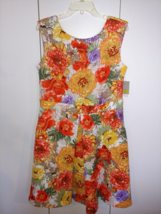 Danny &amp; Nicole Ladies Sleeveless Bright Floral Knit DRESS-14-NWT-$70 TAG-CUTE - £20.37 GBP