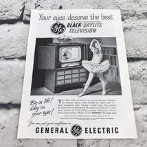 Vtg 1951 Print Ad General Electric Black Daylight Television advertising Art - £7.73 GBP
