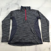 Columbia Jacket Womens Medium Blue Gray Heather Quarter Zip Mock Neck Ru... - $14.83