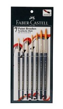 Low Cost Pack of 7 Faber Castell Round Paint Brush Set Art Craft Artist School - $15.40