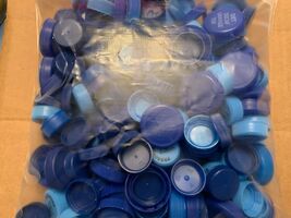 BLUE Plastic Clean Bottle Caps Various Size Lot - For Arts &amp; Crafts - $25.00