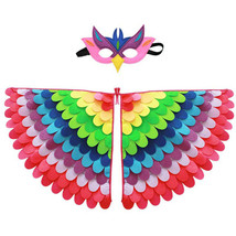 38 Inches Owl Peacock Wings Bird Felt Costume Bird Shawl Felt Cape with Mask - £6.82 GBP