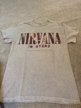Nirvana In Utero Mineral Wash Tan Grunge Band Kirk Cobain T-Shirt Sz S D... - $14.48