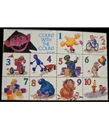 VTG Sesame Street Muppets Count With The Count Sticker Sheet 1992 6”x4” - $111.43 MXN