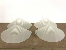 Vintage Frosted Glass Lamp Shade Set wall sconce light ribbed art deco slip lot - £51.95 GBP