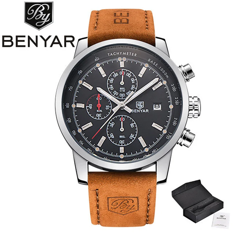 Men&#39;s Watches Blue Fashion Sport Watches For Men Chronograph Stainless Steel Wat - $60.69