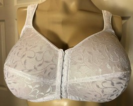 JMS Just My Size 48D Front Close White 48 D Unlined 1107 Wire Free Bra - £9.41 GBP