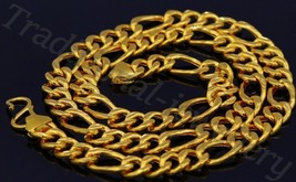 20&quot; Gorgeous Figaro 18K Yellow Gold Unisex Necklace Chain Gifting Jewelery - £4,457.79 GBP