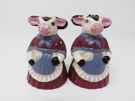 Loomco Ceramic Dressed Cows Salt &amp; Pepper Shakers - $20.23